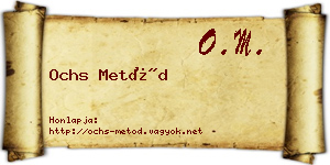 Ochs Metód névjegykártya